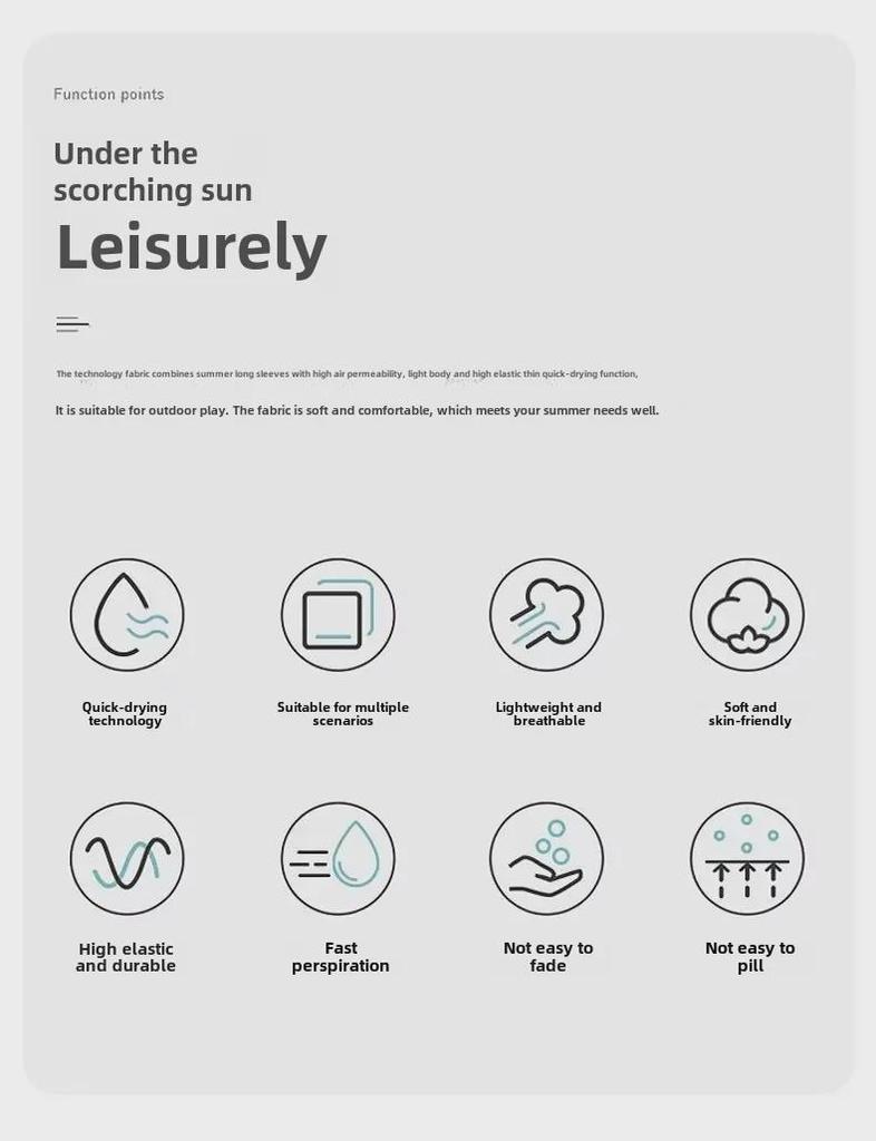 Женская летняя одежда Ice Silk с защитой от ультрафиолета 2024 года: Быстросохнущий, дышащий, с рисунком в виде кленового листа