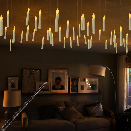 12 шт. Подвесные свечи, беспламенные плавающие свечи с дистанционным управлением, работающие от батареек