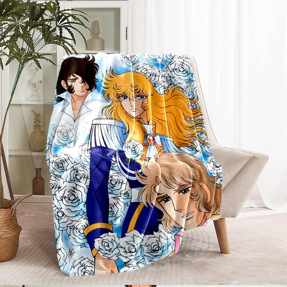 The Rose of Versailles Theme Printed Blanket - Perfect for Couch, Bed, Travel & Outdoor Use | Machine Washable, Cozy & Durable.