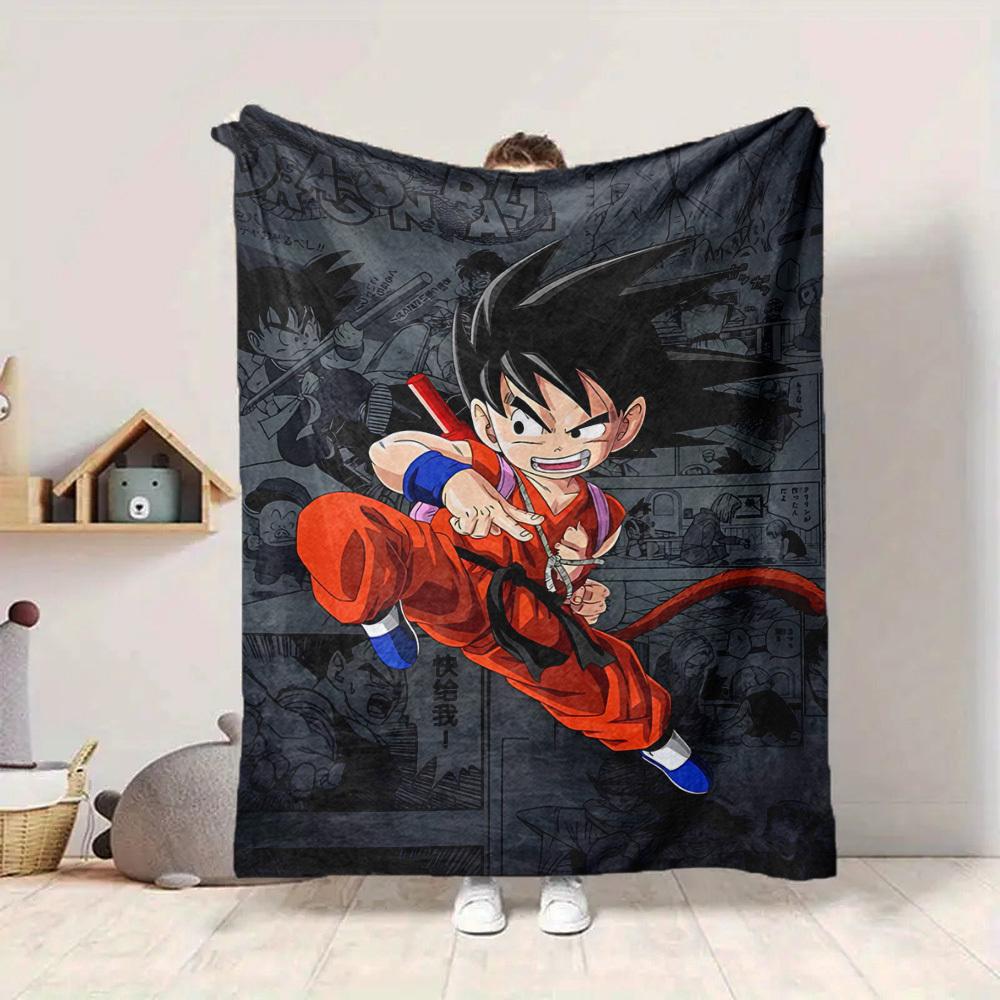1PC Dragon Ball Z, Goku Blanket Soft Warm All Season Throw for Sofa, Bed, Car, Office Vibrant Colorful Design, Durable & Cozy Gift