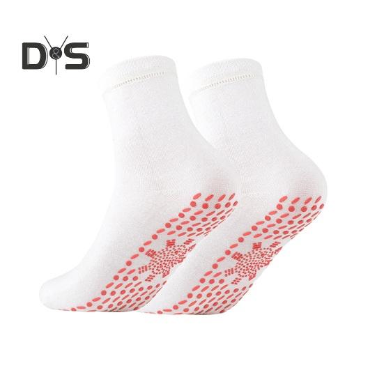 1 пара носков с подогревом, сохраняющих тепло ног 24 часа, силиконовые подошвы, средней длины, высокоэластичные, однотонные спортивные носки, удобные носки для холодной погоды