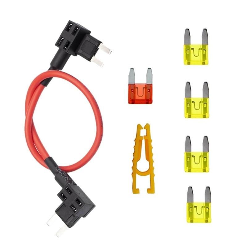 Double Head Fuses Adapter Power Tap for Vehicles Motorcycles Equipment with Easy Installation and Durablity Insulation