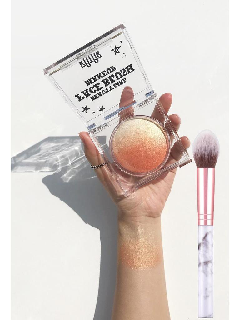 KQTQK Kuku Han Society Палетка румян и хайлайтера Всё-в-одном: Запеченное яйцо с нюдовым градиентом для натурального макияжа и теней двойного назначения.