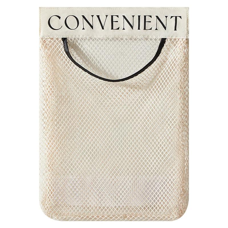 Wall Mount Mesh Storage Bag Garbage Bag Holder Plastic Shopping Bags Dispenser Sundries Bag Net Storage Grocery Bag Organizer