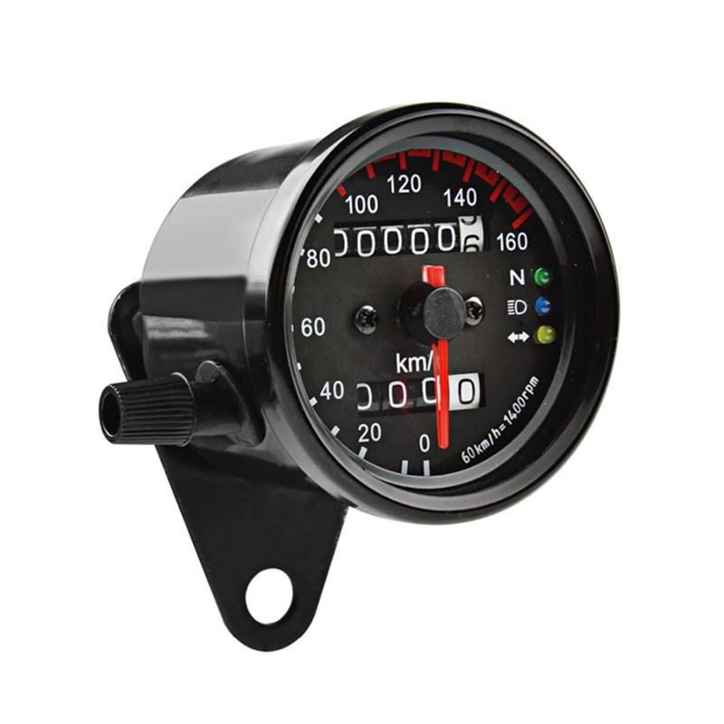 Мотоциклетный спидометр для Cafe Racer Мотоцикла Универсальный 12В Индикатор с подсветкой Со светодиодным сигнальным светом Датчик одометра