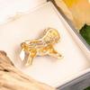 1 шт. Изысканная брошь в виде лошади с голубым бриллиантом, красная подарочная одежда, украшение, модная брошь из цинкового сплава