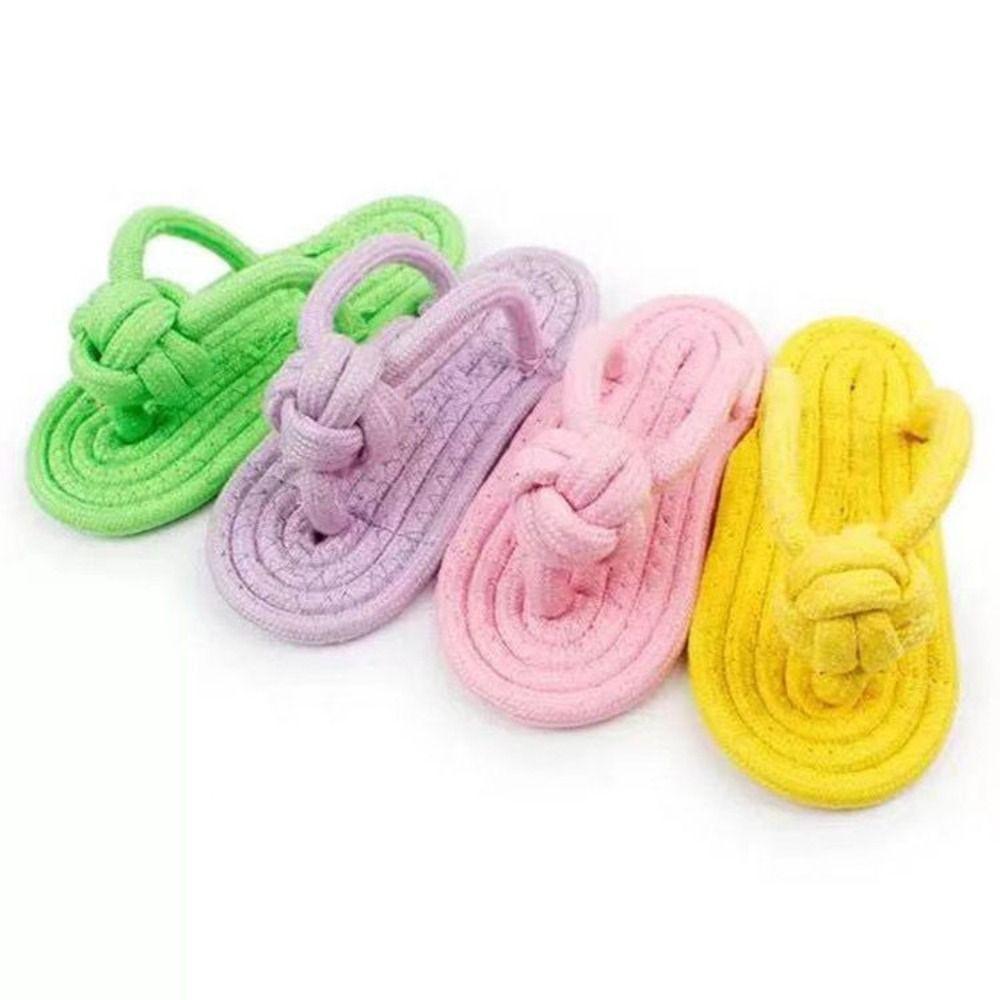 Stress Relieving Wear Resisting Dog Chew Knot Toy Cat Slipper Toy Pet Molar Rope Dogs Accessories