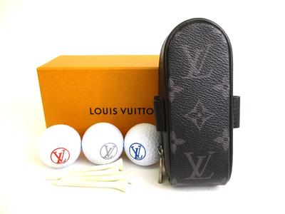Подлинный футляр для мячей для гольфа LOUIS VUITTON Monogram Eclipse Andrews #9689, восстановленный
