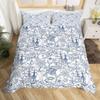 Ocean Sea Beach Duvet Cover  Bedding Set Queen Set Size  For Kids Girls Boys Adults Room Decor Sketch Quilt Printing Cover 3 Pcs