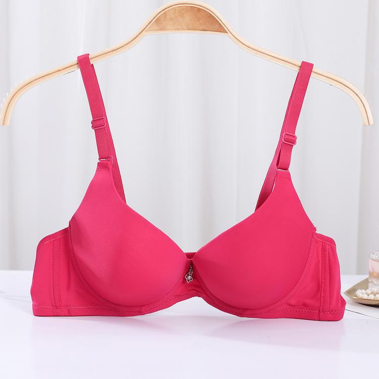 Japanese Style Smooth Seamless Push-Up Bra for Women - Thin Top, Thick Bottom, Solid Color