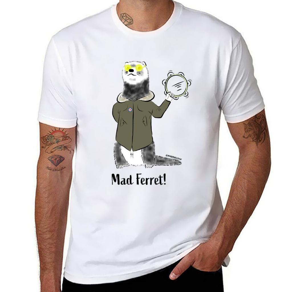 Novelty Oasis Mad Ferret T-Shirt man t shirt cotton t shirts for man slim fit T-Shirt