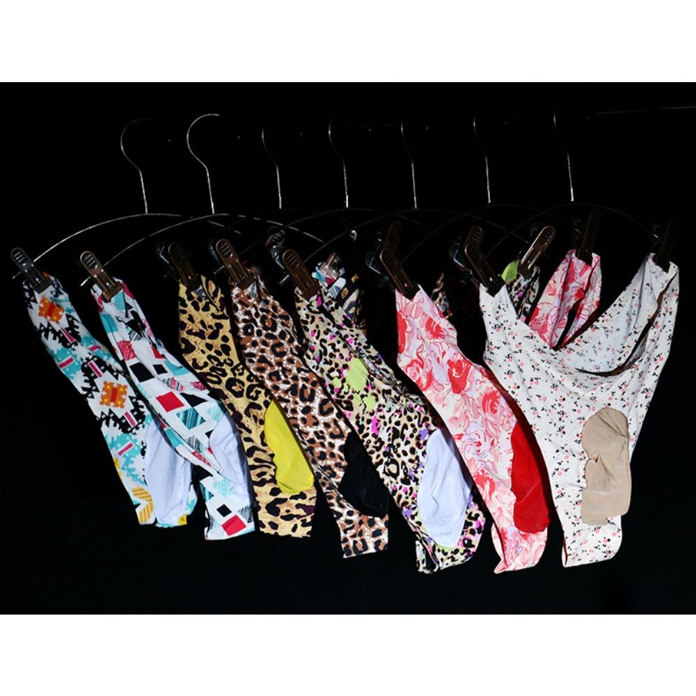 Мужские стринги Qinghe весна-лето с низкой талией, тонкие, дышащие и бесследные, из ледяного шелка, с принтом яиц, трусы с леопардовым принтом