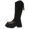 Long Boots Women's 2024 Autumn and Winter New Thick-soled But Knee-high Small High Boots Rear Zipper V-mouth Thin Long Boots