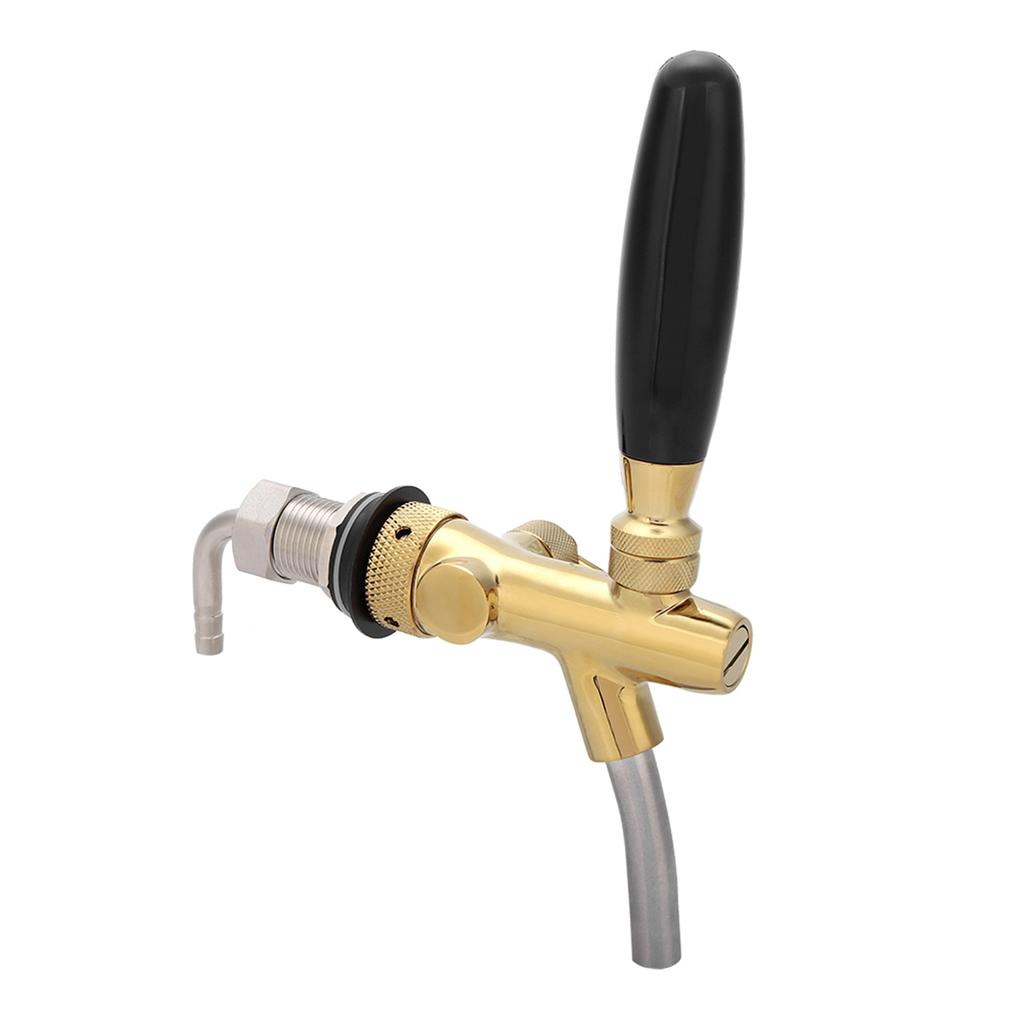 G5/8 Chrome Plating Stainless Steel Adjustable Beer Dispenser Tap Faucet  for Home Bar(Gold)