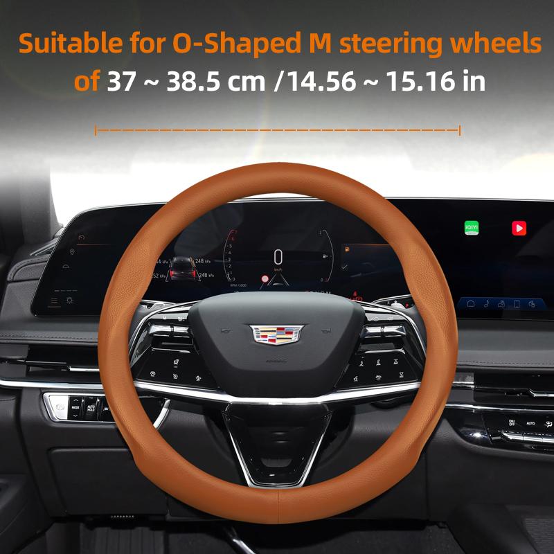 Suitable for Cadillac Ultra-Thin Breathable Leather Steering Wheel Cover Suitable for Cts 2013 Ct4 Carbon Interior Ct5 Xt5 Xt4 Xt6 Escalade Srx X