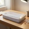 Прямоугольный синтетический ящик для хранения с надежным замком-защелкой, прочный, для стола