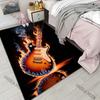 Flaming electric guitar smoke reflection Print Carpet for Living Room Bedroom Sofa Home Decor Rus Non-slip Floor Mat Luxury Gift