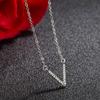 New Girl 925 Sterling Silver Necklace V Letter Pendant Clavicle Chain 45cm Size Sexy Lady Silver Necklace Bijoux
