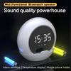 Цифровой будильник Портативная Bluetooth-колонка Отображение температуры Музыкальный плеер Перезаряжаемый для дома, улицы, путешествий, ванной комнаты