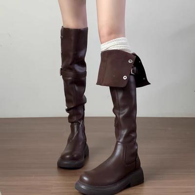 Два женских новых осенне-зимних бархатных меховых высоких сапога-ботфорта, облегающие сапоги