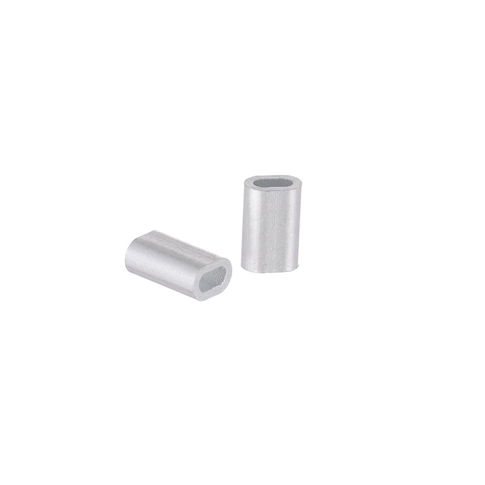 1.0-2.0mm Oval Line Crimping Sleeves Fishing Wire Tube Double Aluminum Tube Wire Crimp Connector