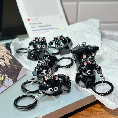 Подвеска Черный Кот Подвеска Q Милый Большеглазый Кот Звезда Брелок Мультяшный Подруга Маленький Подарок Сумка Аксессуары