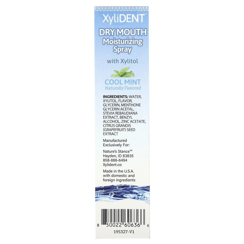 Увлажняющий спрей от сухости во рту, с ксилитом, прохладная мята, 59,1 мл (2 жидких унции)