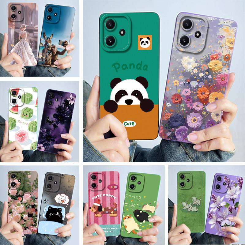Phone Case For Xiaomi POCO M6PRO 5G Redmi Note 12R 5G Cute Panda Sweet Girls Cats Shockproof Silicone Back Cover For Redmi 12 5G