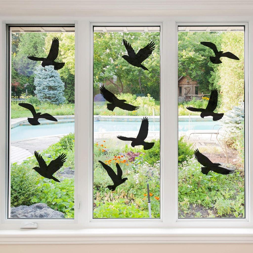Boao 20 Pieces Anti-Collision Window Bird Shape Windows Sticker Decals Bird Shape Window Stickers Clings for People and Birds Strikes Prevention on