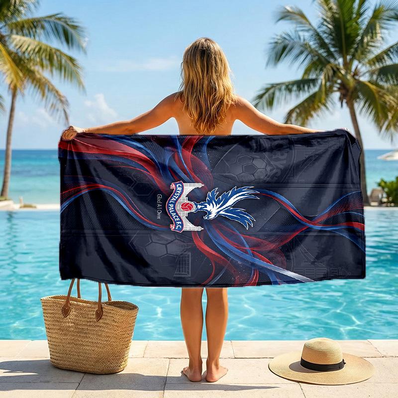 Crystal Palace Football Beach Towel Soft Microfiber Summer Towel Quick Dry Absorbent Towel for Beach Swimming Pool Travel