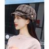 Женские шляпы Осенне-зимний стиль Стеганый Берет-восьмиклинка с отворотом Модный женский берет с козырьком-уточкой