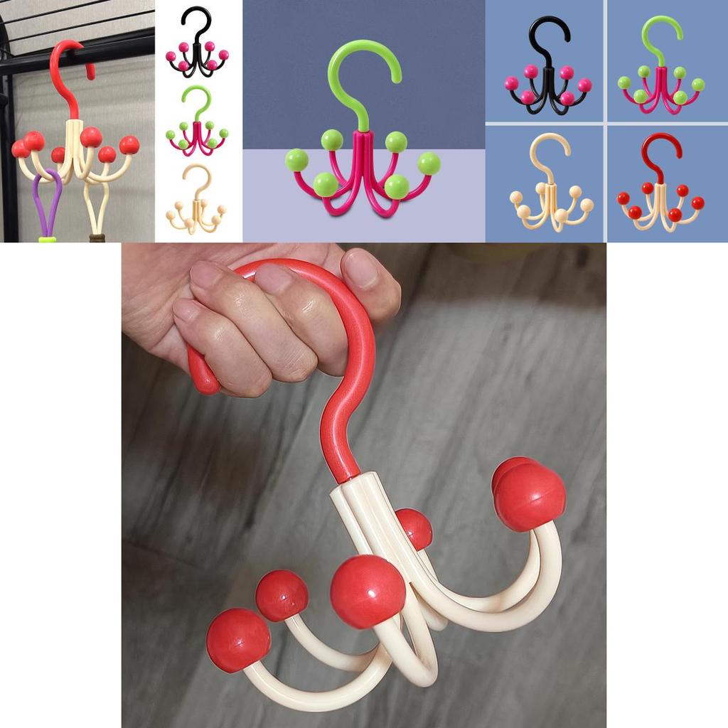 Многофункциональный крючок с шестью когтями и вращающимися когтями для хранения дома и в общежитии