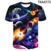 New Astronaut Space Milky Way Universe Planet 3D Printed T Shirt Summer Boys Girls Children Short Sleeve T-Shirt Kids Streetwear