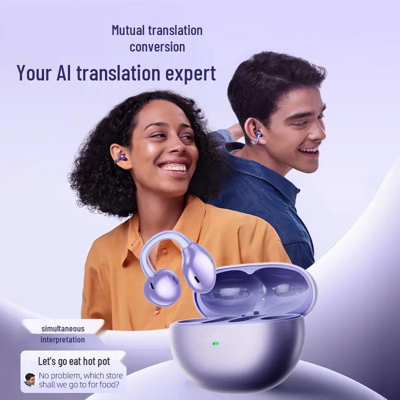 S6 Ultra Clip-On Bluetooth Earbuds: Non-In-Ear Design, Long Battery Life, Compatible with Huawei Devices