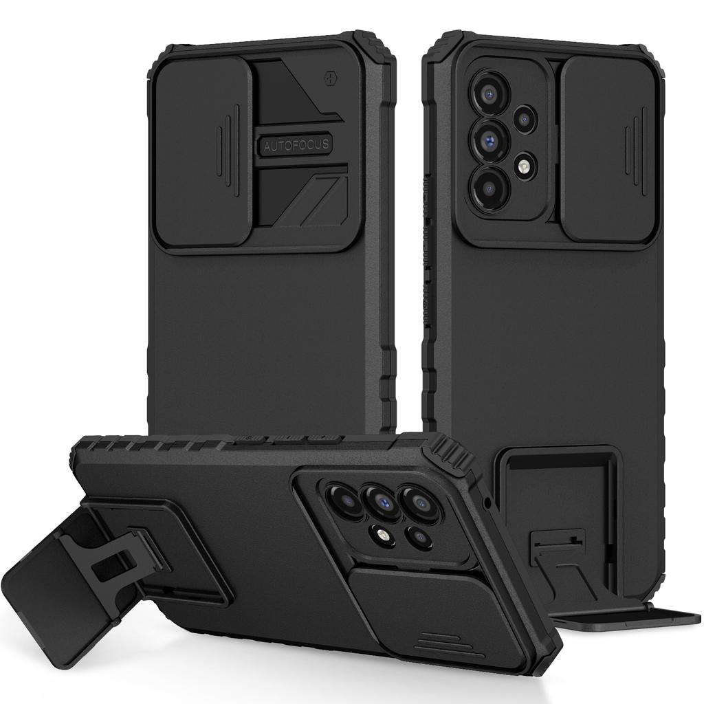 Shockproof Case for Samsung Galaxy A24 4g A25 A30 A50S A70 Slide Camera Lens Protection Stand Phone Cover for Galaxy S22 Plus