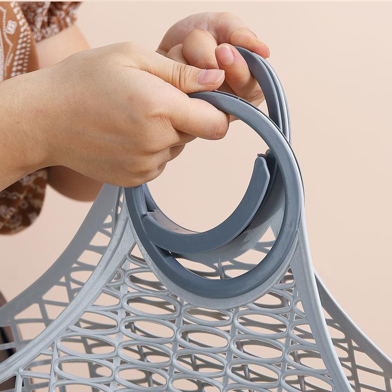 Корзина для овощей, переносная корзина для покупок, пластиковая корзина для хранения овощей и фруктов, японский стиль, толстая переносная корзина