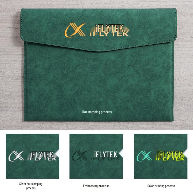A4 Waterproof Business Leather Document Bag, Thickened File & Contract Holder, Customizable with Logo