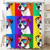 Очаровательный такса Любовь Сердца Синий Занавеска для душа Для декора ванной комнаты Высококачественная ткань Водонепроницаемый дизайн Подходит для любителей домашних животных