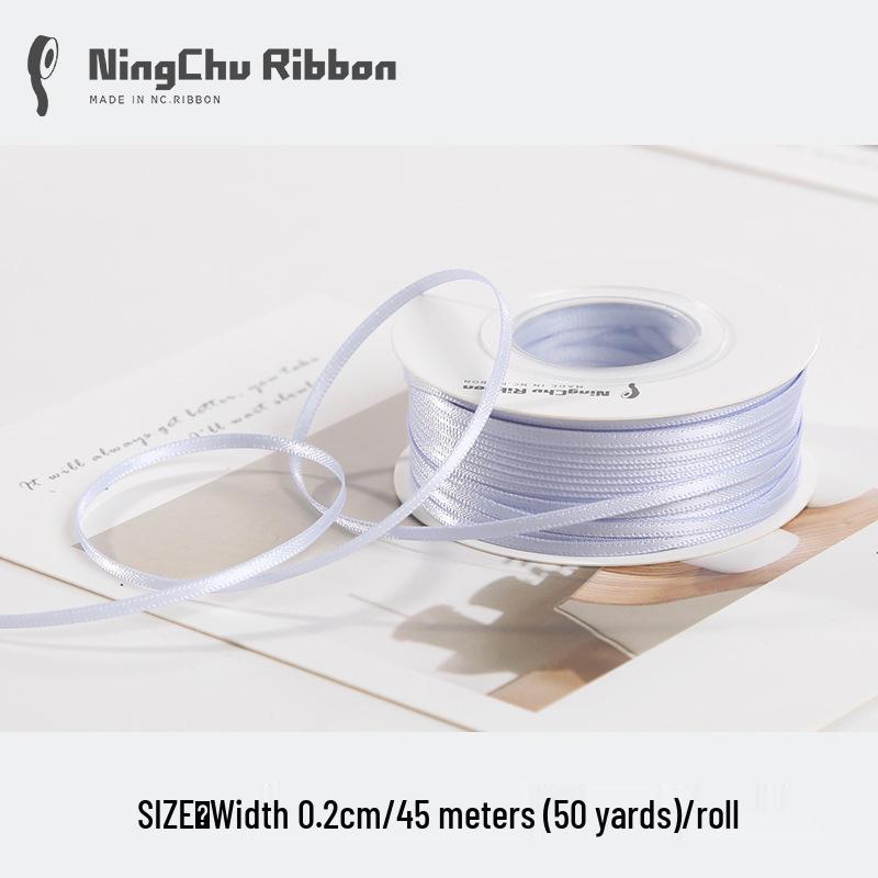 Двусторонняя атласная лента 2 мм для закладки, свадебных бантов и подарочной упаковки