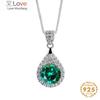 Real 1 Carat Moissanite Pendant Necklace For Women Water Drop S925 Sterling Silver Blue Green Pink Red Yellow Stone