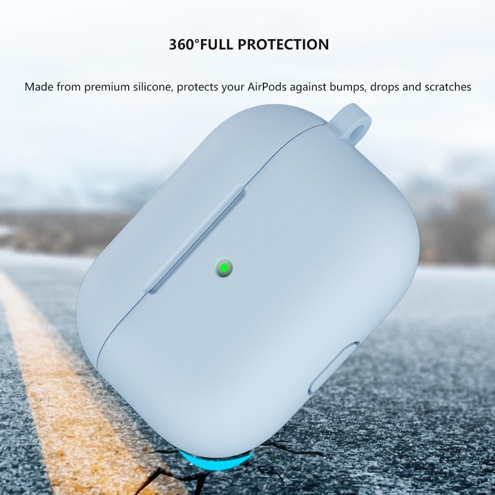 Мягкий силиконовый чехол для Apple AirPods Pro Защитный чехол Чехол для беспроводных наушников с крючком для Airpods Pro 1-го поколения Чехол-сумка для коробки