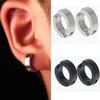 Lady's 1 Pair Men Stainless Steel Non-Piercing Clip On Ear Stud Cuff Hoop Earrings