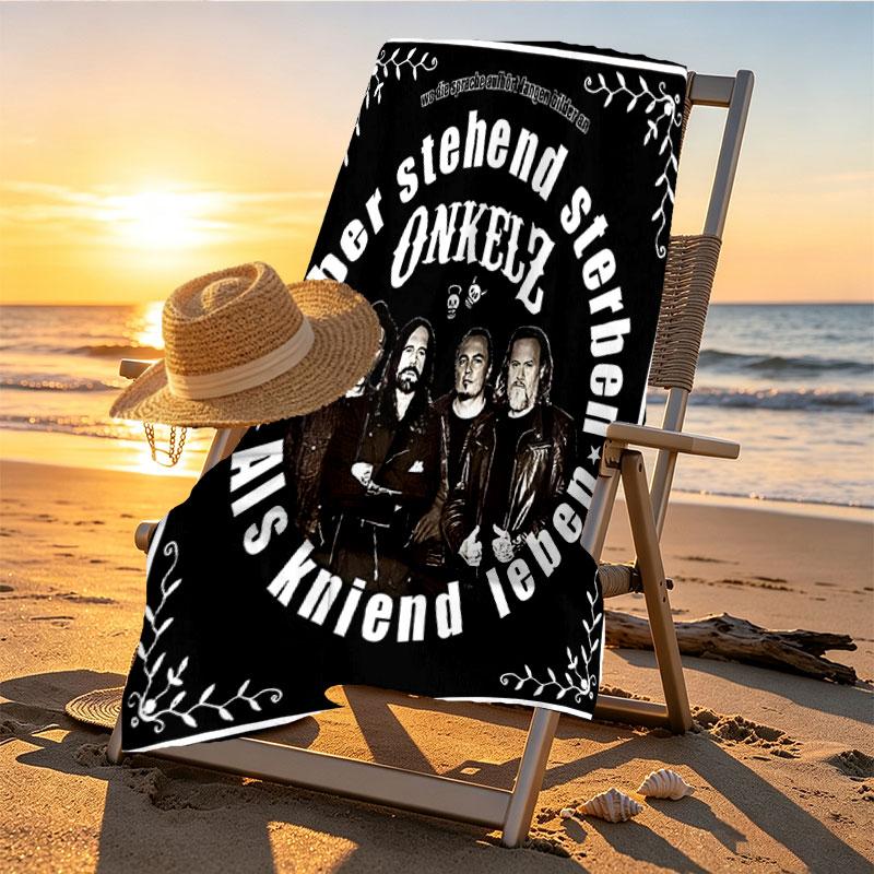 Bohse Onkelz Print Beach Towel Design, Soft, Lightweight. for Home Bathroom, Spa, Pool, Yoga, Surfing, Camping, Gift for Family, Friend