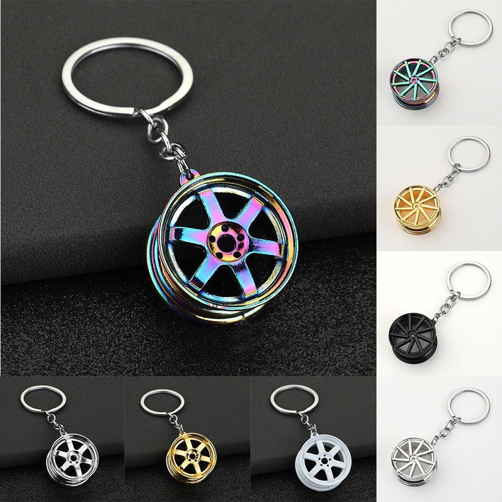 Цинк Цинковый сплав Брелок для ключей в виде автомобильного колеса Ступица колеса Шина Обод Держатель для ключей Индивидуальность Подарки