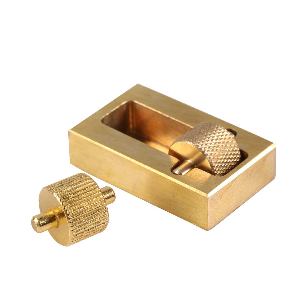 Leather Top Edge Dye Oil Roller Box Applicator DIY Craft Treatment Tool Brass with Extra Roller