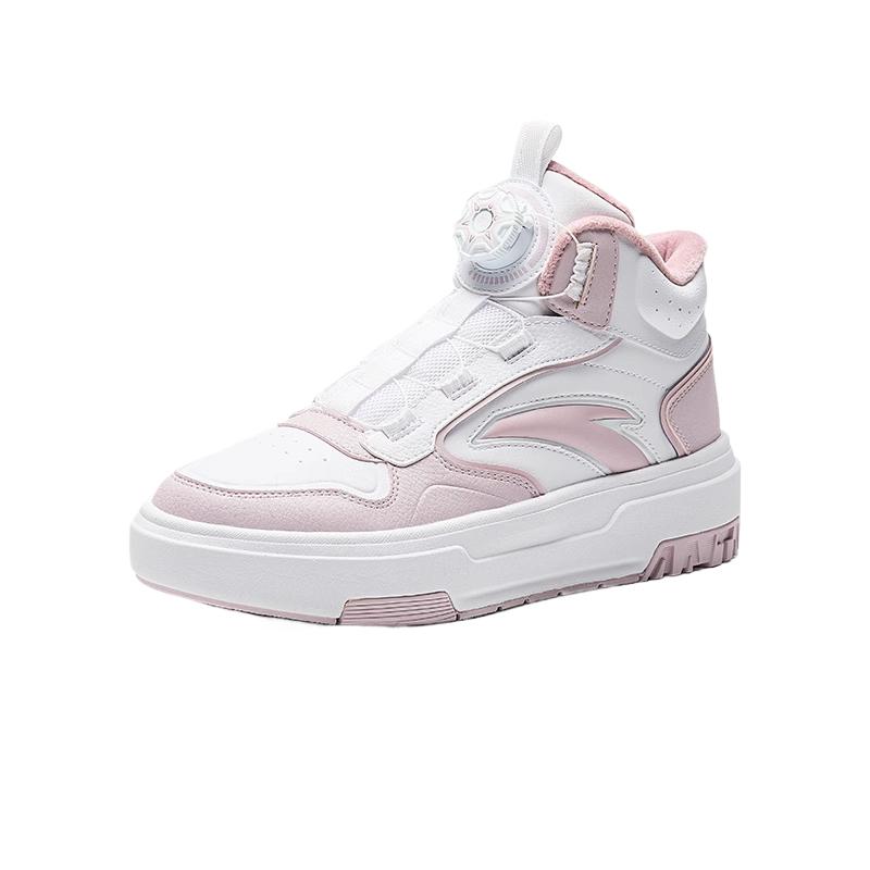 Anta Kids Comfortable Durable Casual Simple Mid-Top Sneakers Kids Sneakers White Light-Pink 322446920-3