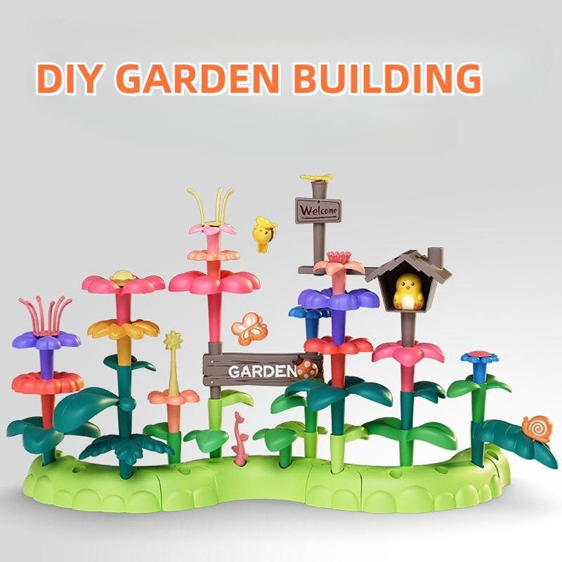 Non-Toxic 42Pcs Diy Flower Garden Building Toys Children Toys Game For Toddlers Educational Preschool Toy Gift Puzzle Creative Toys For Children