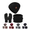 Winter Warm Hat Scarf Gloves Kit Men's Outdoor Coldproof Velvet Ear Protection Knitted Hat Sleeve Cap Skullies Beanies