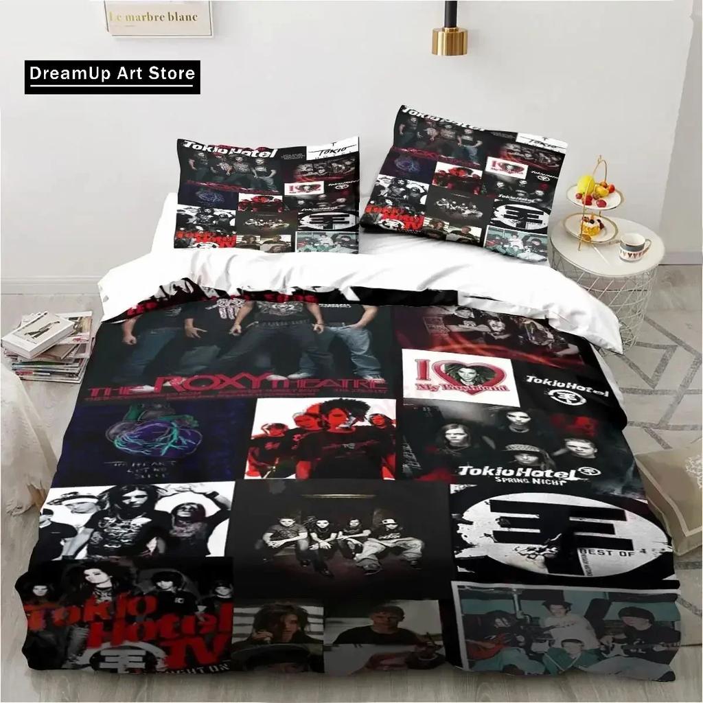 3D Print Fashion Tokioel Music Band Bedding Set Boys Girls Twin Queen Full Size Duvet Cover Pillowcase Bed Adult Bedroom