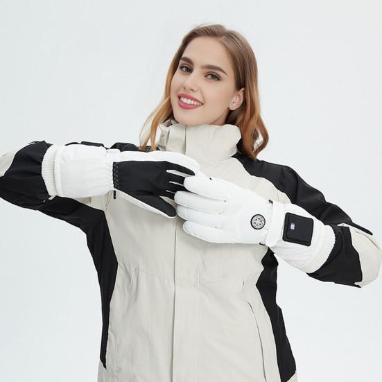 Зимние перчатки с подогревом для мужчин и женщин, электрические перчатки с подогревом с аккумулятором 1200 мАч, 3 уровня нагрева, перезаряжаемые перчатки с подогревом для катания на лыжах, велоспорта, зимних видов спорта